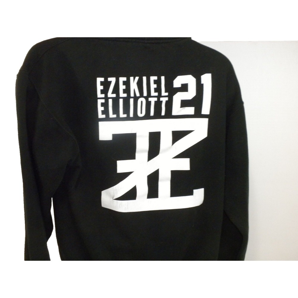Ezekiel‎ Elliott Hoodie Mens L Black Dallas Cowboys #21 Pullover Sweatshirt - Picture 10 of 15